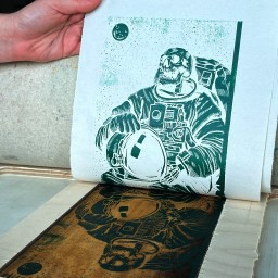 Digital woodcut printmaking